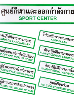 ป้ายพลาสติก ป้ายในโรงเรียน 10x40ซม. PX-140