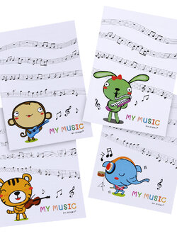 สมุดจดโน้ตดนตรี B5 ปกพลาสติก ลาย My Music My Story