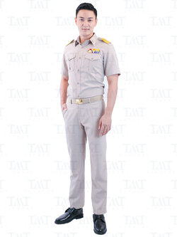 ชุดข้าราชการสีกากี-ชาย แขนสั้น