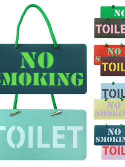 ป้ายแขวน 10x20ซม. ข้อความ 2 ด้าน Toilet-No Smoking PR-105