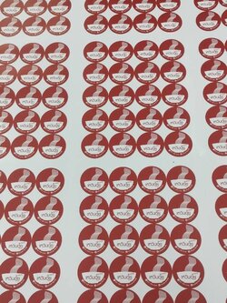 งานพิมพ์สติ๊กเกอร์พิมพ์สีไดคัทวงกลม ขนาด 100x100cm