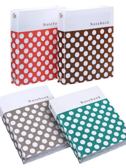 สมุดเขียนบันทึก 2 ห่วง ปกพลาสติก ลายโพกาดอท