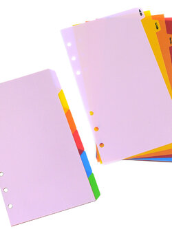 Tab Divider Refills for 6 Ring Binder Organizer