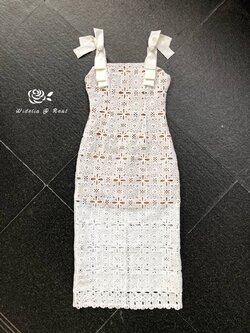 VA Dress เดรสลูกไม้สายเดี่ยวโบว์แสนสวย