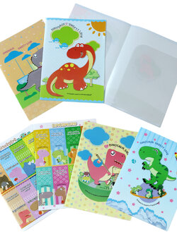 แฟ้มพับ A4 มีช่องใส่เอกสาร พิมพ์ลายไดโนเสาร์