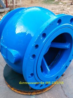 เช็ควาล์วหน้าแปลนแบบแนวตั้ง ขนาด 8 นิ้ว เป็นวาล์วชนิดปิดกั้นให้น้ำไหลไปในทิศทางเดียว ติดตั้งได้เฉพาะแนวตั้งเท่านั้น (ทางน้ำออก) การทำงานของวาล์วประเภทนี้ จะเป็นไปโดยอัตโนมัติ โดยที่น้ำจะไหลผ่านวาล์ว และลิ้นของวาล์วจะปิดกั้นทันทีที่น้ำหยุดเพื่อป้องกันความเ