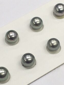 ไข่มุกเม็ดคู่ south sea ขนาด 9-10 มิล กลม สีเทา สีเกรด AAA