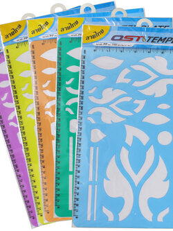 แผ่นประดิษฐ์ลายไทย เทมเพลตลายไทย ลายกระจังรวน