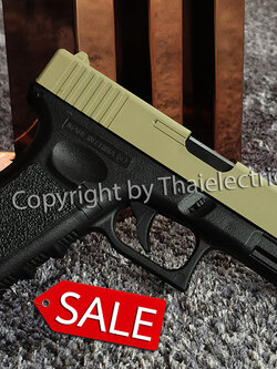 ปืนอัดลมพลาสติกทรง กล็อค 18C แบบชักยิงทีล่ะนัด ขนาดเท่าของจริง ลูกหมดสไลด์ค้างได้ มีเซฟตี้ และช่องคัดปลอก ใช้ลูกกระสุนพลาสติก 6 มิล