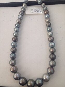 ไข่มุก south sea ขนาด 11.1-14.22 มิล กลม สีดำมัลติคัลเลอร์ AAA