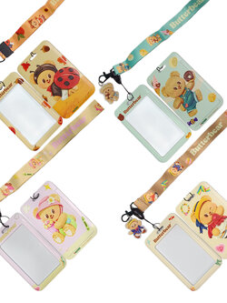 Card Holder Butterbear 7-Eleven Neck ป้ายชื่อน้องเนยพร้อมสาย ป้ายใส่บัตรห้อยคอ ที่ใส่บัตร7-11 MagicLand6