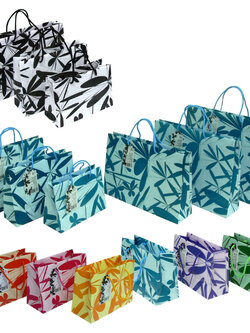 Horizontal Shopping Bag with rope handle Spiral Printed Pattern