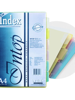 แฟ้มซองอินเด็กซ์ A4 ชนิด 6หยักสั้น DX-617