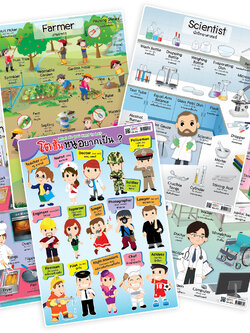 โปสเตอร์ความรู้ ชุดคำศัพท์อาชีพ ขนาดA4