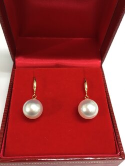 ต่างหูไข่มุก south sea 10-11 มิล สีขาว เกรด AAA ก้าน 18k