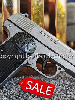 ปืนอัดลมเหล็ก FN Browning สีบอร์นเงิน ชักยิงทีล่ะนัด ลำกล้องยาว 6.2 นิ้ว ใช้ลูกกระสุนพลาสติก 6 มิล