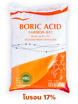Fairbor-B17 ผงจุลธาตุโบรอน 17% กรดบอริก (Boric Acid Granular 99%) บรรจุ 25 กิโลกรัม