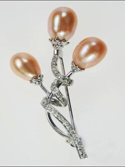 เข็มกลัดติดเสื้อ ไข่มุกแท้
