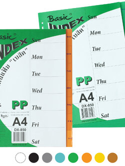7 Tabs Index Divider A4 DX-850 with Sun-Sat Tabs Printed