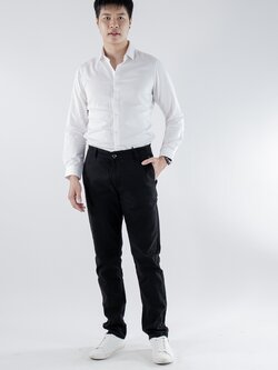 กางเกงยีนส์ขายาว สีดำ ผู้ชาย