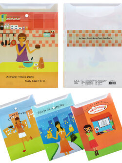 ซองกระดุม A4 เพิ่มช่องใส่เอกสาร ลาย Relax