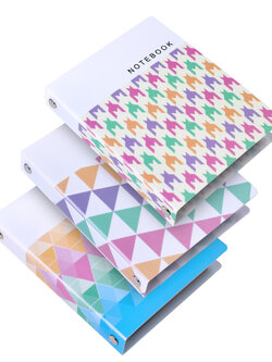 สมุดเขียนบันทึก 2 ห่วง ปกพลาสติก ลายกราฟิก