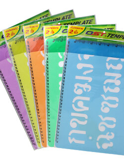 2 inch Thai Alphabet and Numbered Template Rulers