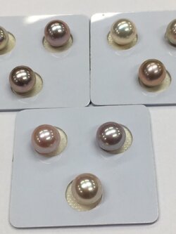 ไข่มุกน้ำจืด ขนาด 8-8.5 มิล กลม สีเหลือบ เม็ดละ 1200