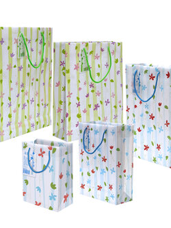 Shopping Bag with rope handle flower pattern