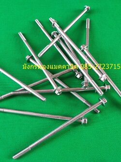 น็อตหัวเหลี่ยมติดแหวน ขนาด M6x120 มม. ของใหม่