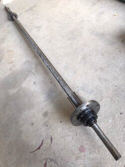 บอลสกรู โต 50 มิล ยาวเฉพาะเกลียว 258 ซม.ยาวรวม 315 ซม. 8 ปาก พิต 12 มิล