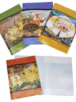 แฟ้มพับ A4 มีช่องใส่เอกสาร พิมพ์ลายรามเกียรติ์