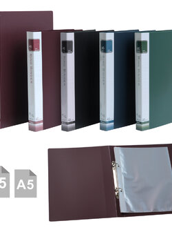 แฟ้มห่วง สีเข้ม พร้อมซองพลาสติกใส่เอกสาร