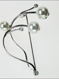 เข็มกลัดติดเสื้อ ไข่มุกแท้
