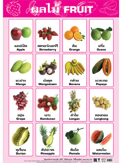 โปสเตอร์ความรู้ คำศัพท์ผลไม้