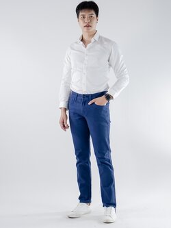 กางเกงยีนส์ขายาว สีกลม ผู้ชาย