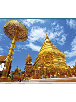 Jigsaw Puzzle ตัวต่อจิ๊กซอว์ 500 ชิ้น T034 Architecture สิ่งก่อสร้าง Temple Doi Suthep Thailand รูปวัดพระธาตุดอยสุเทพ ประเทศไทย MagicLand6