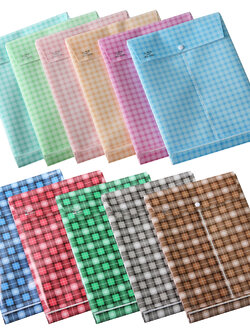 ซองกระดุม A4 ขยายข้าง ลายสก็อต