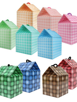 Gift Boxes with Plaid Pattern Printed