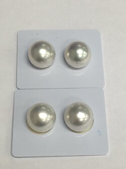 ไข่มุกเม็ดคู่ south sea ขนาด 9-10มิล กลม สีขาว เกรด AAA