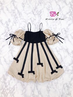 Korea Dress เดรสแขนพองเปิดไหล่แสนสวย