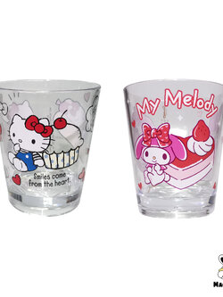 Cup Glass Hello Kitty My Melody Sanrio แก้วน้ำเฮลโลคิตตี้ มายเมโลดี้ ลายการ์ตูนซานริโอ