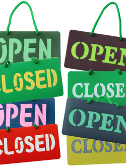 ป้ายแขวน 10x20ซม. ข้อความ 2ด้าน Open-Closed PR-102