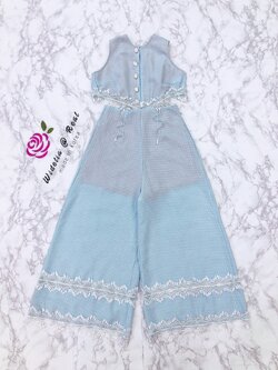 Janesuda Jumpsuit จั้มสูทขายาวสุดน่ารัก (ฟ้า)