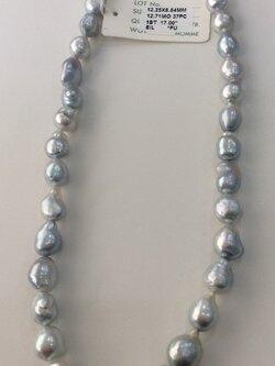 สร้อยคอไข่มุกบาร็อค south sea ขนาด 8.54x12.25 มิล สีขาว