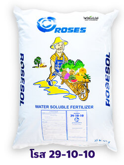 ปุ๋ยเกล็ด โรส ROSES (Rosier เบลเยี่ยม) สุตร 29-10-10+TE ผงละเอียดเกรดดีเยี่ยม สำหรับบำรุงต้นใบ บรรจุ 25 กิโลกรัม