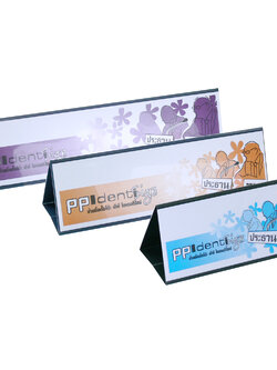 Horizontal Double-sided Table Top Sign Holders Identisign opaque colors