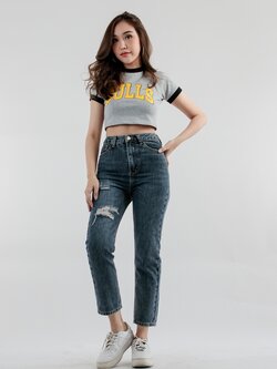 กางเกงยีนส์ขาเต่อ ผู้หญิง