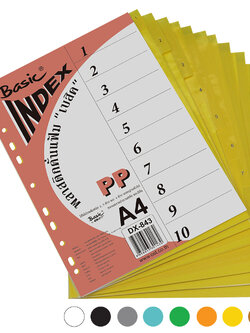 10 Tabs Index Divider A4 DX-843 with 1-10 Tabs Printed