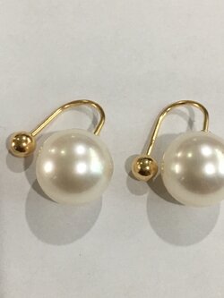 ต่างหูไข่มุก south sea 10-11 มิล สีขาว เกรด AA++ ก้าน 18k